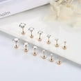 thumbnail image 2 of Knubmt 12 Pairs 316L Stainless Steel Earring Set 14K Gold Plated Hoop Earrings Flat Back Stud Earrings for Women Men, Rose Gold, 2 of 5