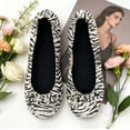 thumbnail image 4 of Women's Foldable Ballet Flats – Portable Wedding Travel Dance Shoes with Carry Pouch ( Zebra pattern S ), 4 of 5