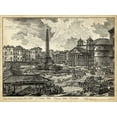 thumbnail image 2 of Piranesi 18x15 Black Ornate Wood Framed with Double Matting Museum Art Print Titled - Veduta della Piazza della Rotunda, 2 of 4