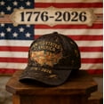 thumbnail image 2 of 250th Anniversary USA Hat, Flag & Eagle Printed Baseball Cap Patriotic Tribute To 1776-2026 Gift for History Enthusiasts & Patriots, Celebration Events, 2 of 6