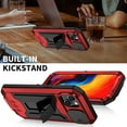 thumbnail image 5 of Allytech Rugged Case for iPhone 13 with Screen Protector & Camera Lens Sliding Cover, Anti-Drop Shockproof Dustproof Hidden Kickstand Heavy Duty Triple-Layer Protection Shell, Red, 5 of 7