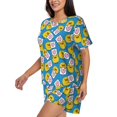 thumbnail image 3 of Womens Pajama Sets With Pocket, Lovely duck Lounge Sets Short Sleeve Sleepwear PJ Sets for Women, 3 of 6