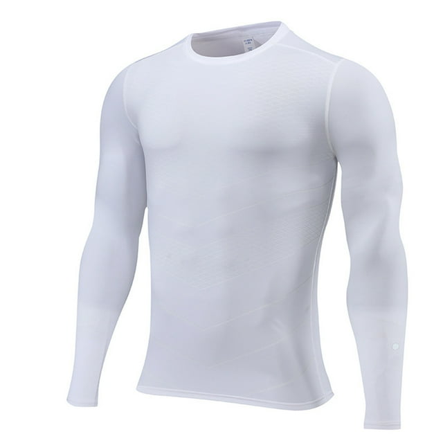 Playeras Básicas Algodon Hombre Camiseta De Manga Larga Ajustada Deportiva Para Correr Y Entrenar