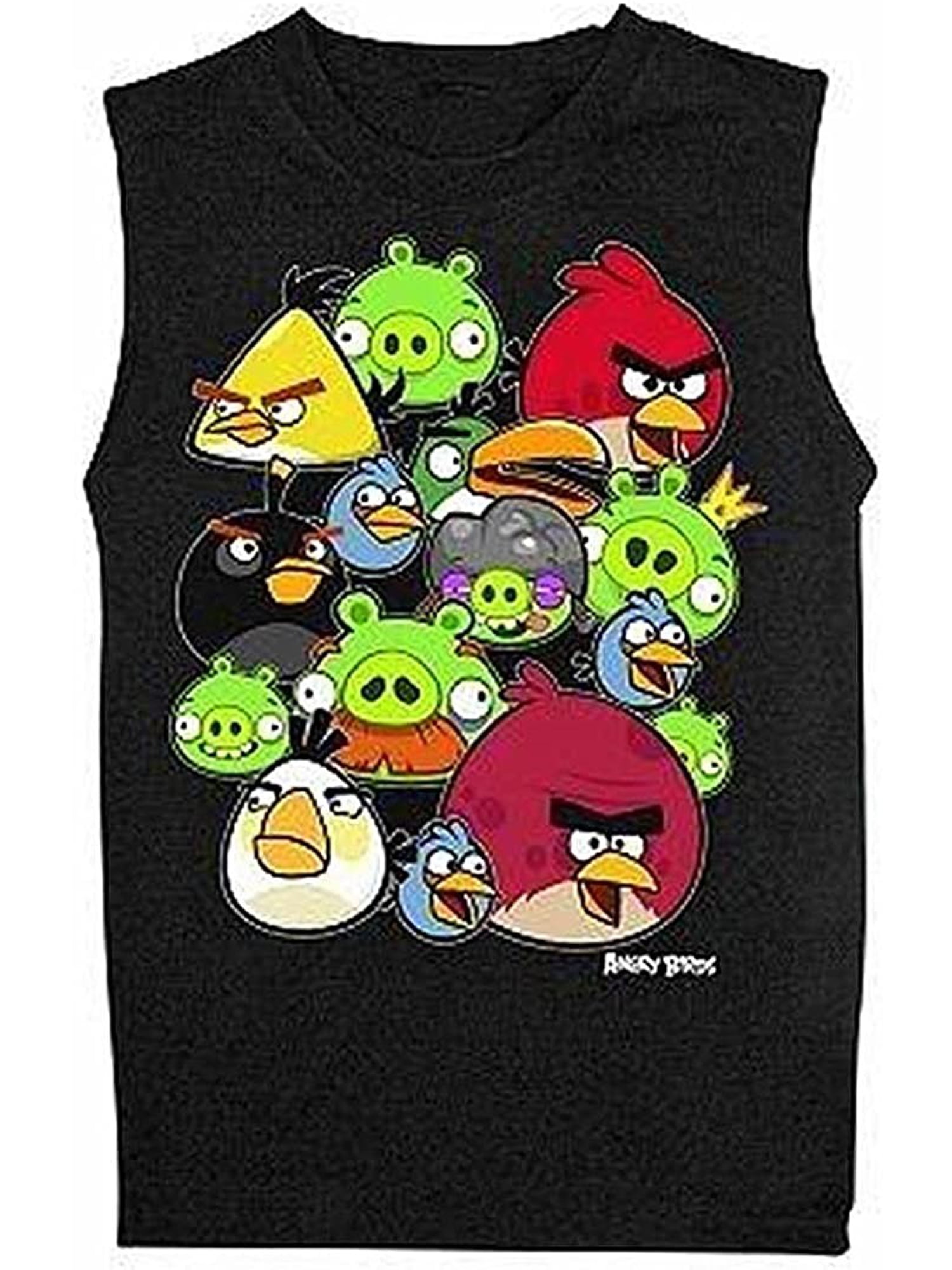 Angry Birds T-Shirt Big Boys' Group Muscle T-Shirt -