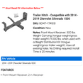 thumbnail image 2 of Trailer Hitch - Compatible with 2014 - 2019 Chevy Silverado 1500 2015 2016 2017 2018, 2 of 4