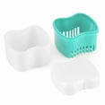 thumbnail image 1 of Toothpaste Denture Cup Bath Box Case With Strainer Basket Retainer Case Soaking Container Denture Cleaning Cup For Upper And Lower(Light Green), Tooth care for Women, 1 of 9