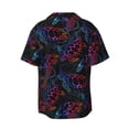 thumbnail image 2 of KLL Sea Turtle Print Men's Shirt Short Sleeve Button Down Summer Cuba Beach Shirts- Large, 2 of 7