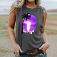 thumbnail image 2 of Penkiiy Womens Tank Tops Beach Graphic Tank Tops Summer Casual Loose Tanks Vest Country Music Hawaiian Vacation Tank Cami M Dark Gray, 2 of 5