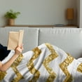 thumbnail image 3 of Abstract Soft Flannel Fleece Blanket, Horizontal Zigzag Pattern Chevron Minimalist Backdrop Simple Modern Design, Cozy Plush for Indoor and Outdoor Use, 60" x 80", Pale Coffee White, by Ambesonne, 3 of 5