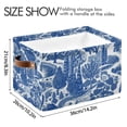 thumbnail image 4 of Yayeee 2 Pack Canvas Storage Basket with Handles for Shelves Fabric Bins Closet Organizer, Blue Garden Pattern, 4 of 8