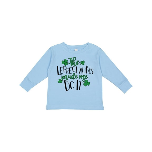Inktastic St. Patrick's Day the Leprechauns Made Me Do It Boys or Girls Long Sleeve Toddler T-Shirt