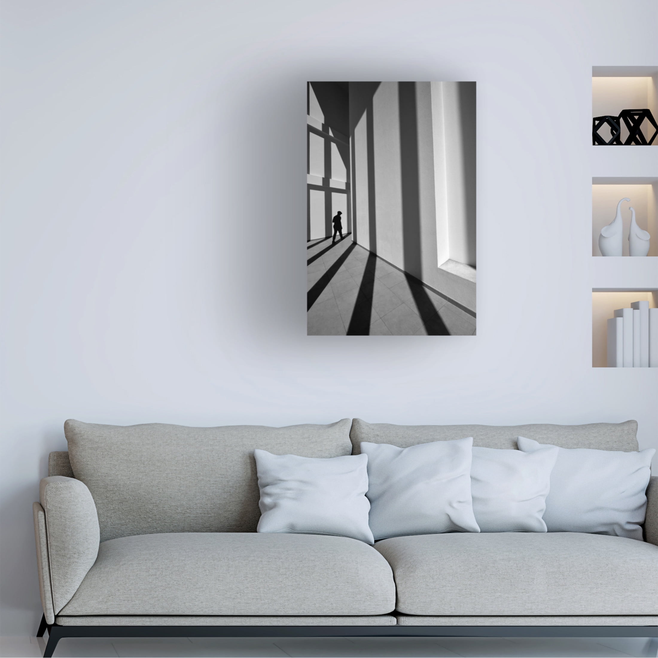 Canvas Wall Art - Florentinus Joseph 'Black Line' Wall Art for Living Room, Bedroom, or Office D?cor by Trademark Fine Art - 22 x 32 Inches