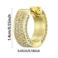 thumbnail image 3 of 14K Gold Plated Cubic Zirconia Hoop Earrings for Women - 925 Sterling Silver Post Small Huggie Earrings, Hypoallergenic CZ Diamond Simulated Everyday Fine Jewelry, 3 of 7
