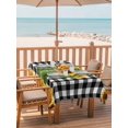 thumbnail image 2 of Outdoor Tablecloth with Umbrella Hole for Patio/Picnic/Party/Camping, Yellow Sunflowers Waterproof Table Cloth Rectangle Table Cover Washable, Summer Botanical Flowers Black Plaid (60"x 102"), 2 of 8