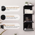 thumbnail image 2 of 4 Tier Wall Shelf Unit, Black Wall Shelf, Multifunctional Display Floating Shelf, Bedroom and Home Decor Organizer, 2 of 5