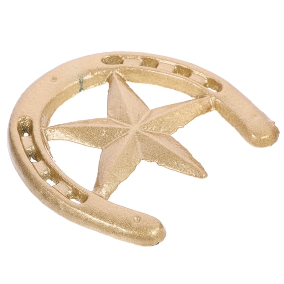 GAXIRE 1- Iron Horseshoe Decoration in Golden Black for Indoor Home Decor and