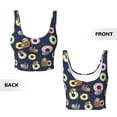 thumbnail image 6 of Goofa Sloth with Donuts Printed Sports Bras for Women, High Impact Running Bra Workout Crop Tank Tops Longline Sports Bra Push up-XX-Large, 6 of 9