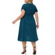 thumbnail image 3 of Vestido de verano de talla grande para mujer Agnes Orinda, bohemio, con cuello en V, manga corta, alto-bajo, vestido midi de playa, azul pavo real 1X, 3 of 7