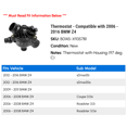 thumbnail image 2 of Thermostat - Compatible with 2006 - 2016 BMW Z4 2007 2008 2009 2010 2011 2012 2013 2014 2015, 2 of 2