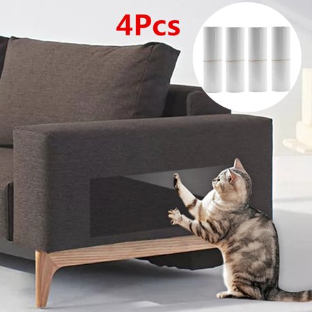 4pcs Pet Couch Protector Clear Self Adhesive Couch Guard Cat