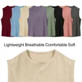 thumbnail image 4 of Chiccall Men's Cotton Linen Workout Gym Tank Top Sleeveless Cut Off Muscle T Shirts Running Beach Loose Fit Tees Gray 3XL, 4 of 5