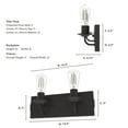 thumbnail image 5 of Hunter - Perch Point 2-light Noble Bronze, Small Vanity Light, Dimmable, Casual Style, for Bedrooms, Dining, Living Rooms - 19430, 5 of 6