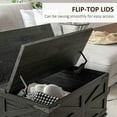 thumbnail image 5 of Resenkos Farmhouse Coffee Table,Square Center Table with Flip-top Lids, Hidden Storage Compartment,Solid Particleboard, MDF Frame, Distressed Black, 5 of 8