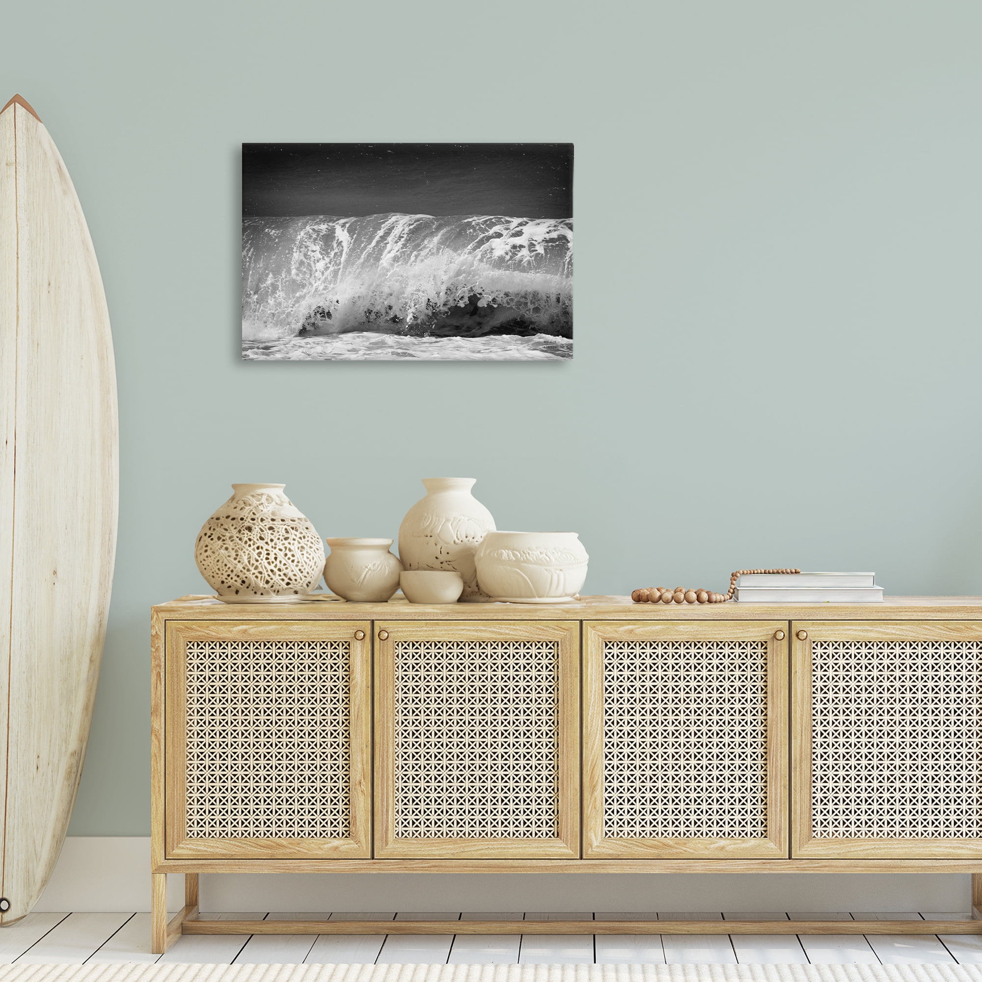 Stupell Industries Rolling Waves Night Sky Landscape Photography Gallery Wrapped Canvas Art Print Wall Art, 30 x 20