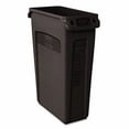 thumbnail image 1 of Rubbermaid Commercial Products Slim Jim Plastic Rectangular Trash/Garbage Can With Venting Channels, for Kitchen, Office, Workspace, 23 Gallon, Black - FG354060BLA, 1 of 7