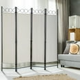 thumbnail image 6 of WYDK Room Dividers and Folding Privacy Screens, 4 Panel 68 Inch Tall Portable Steel Frame & Fabric Surface Room Seperating Wall Divider, Room Partitions and Freestanding for Home Office, Beige, 6 of 8