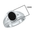 thumbnail image 3 of SZUL Women's Men's Oval Onyx and Diamond Ring in 10K White Gold, 3 of 5