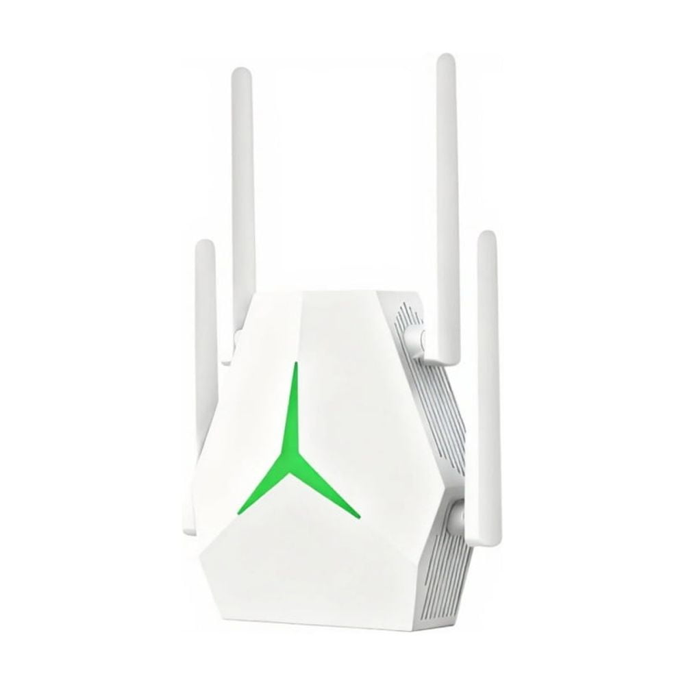 AC1200 Dual Band WiFi Range Extender - WiFi Booster with 4 External Antennas & MIMO Tech, 3 Modes (Repeater/AP/Router), Type-C Powered, Plug and Play Easy Setup for Home Office, White.
