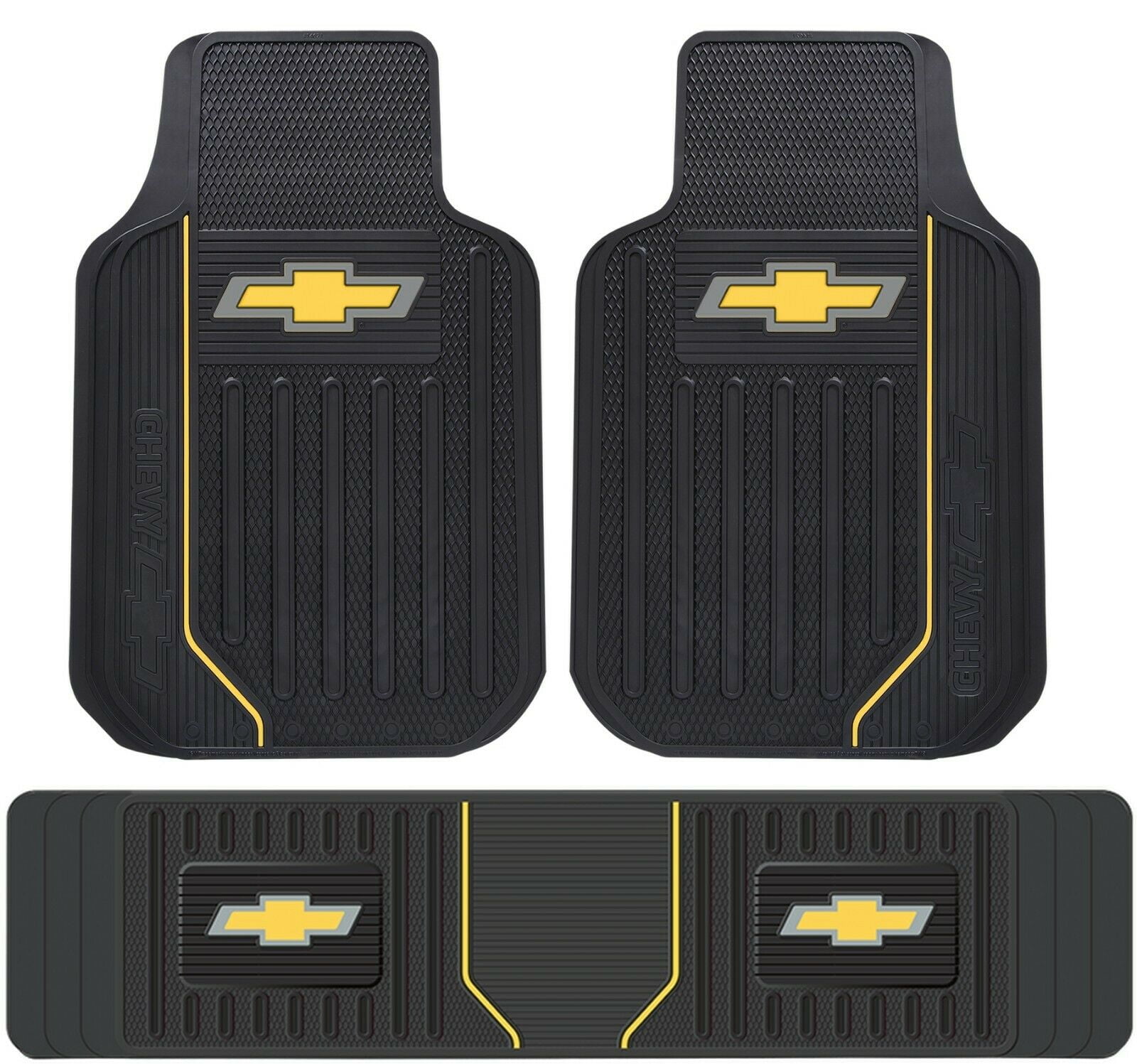 Plasticolor 3 PC New Licensed Elite Chevy Style Heavy Duty Rubber Front