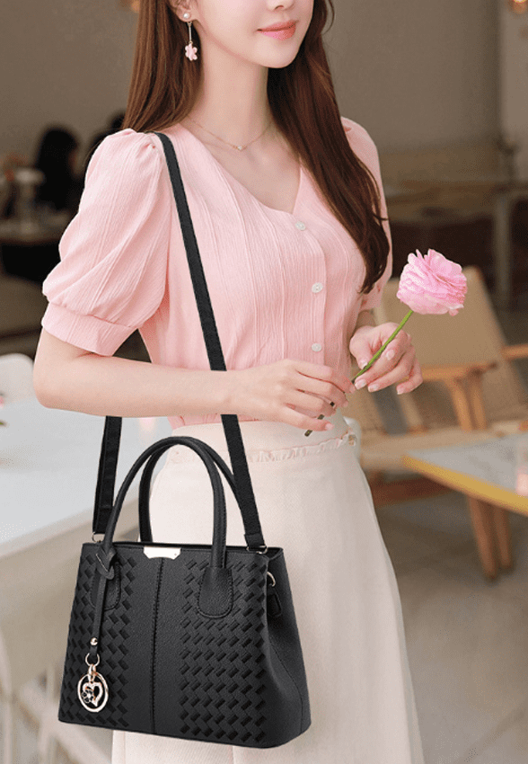 Purses and Handbags for Women Solid Color Stiching Crossbody Shoulder Bags Zipper Compartment Satchel Work Tote