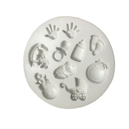 

YUOPEEA Cute Baby Silicone Fondant Cake Mold Baby Shower Theme Mini Cake Fondant Mold Candy Silicone Molds Set for Candy Fondant