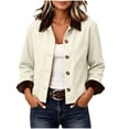 thumbnail image 2 of Vintage Jacket Women Fall Cozy Corduroy Long Sleeve Jackets Lapel Collar with Pockets Winter Warm Barn Jacket Bottom Down Casual Trendy Daily Outerwear, 2 of 9