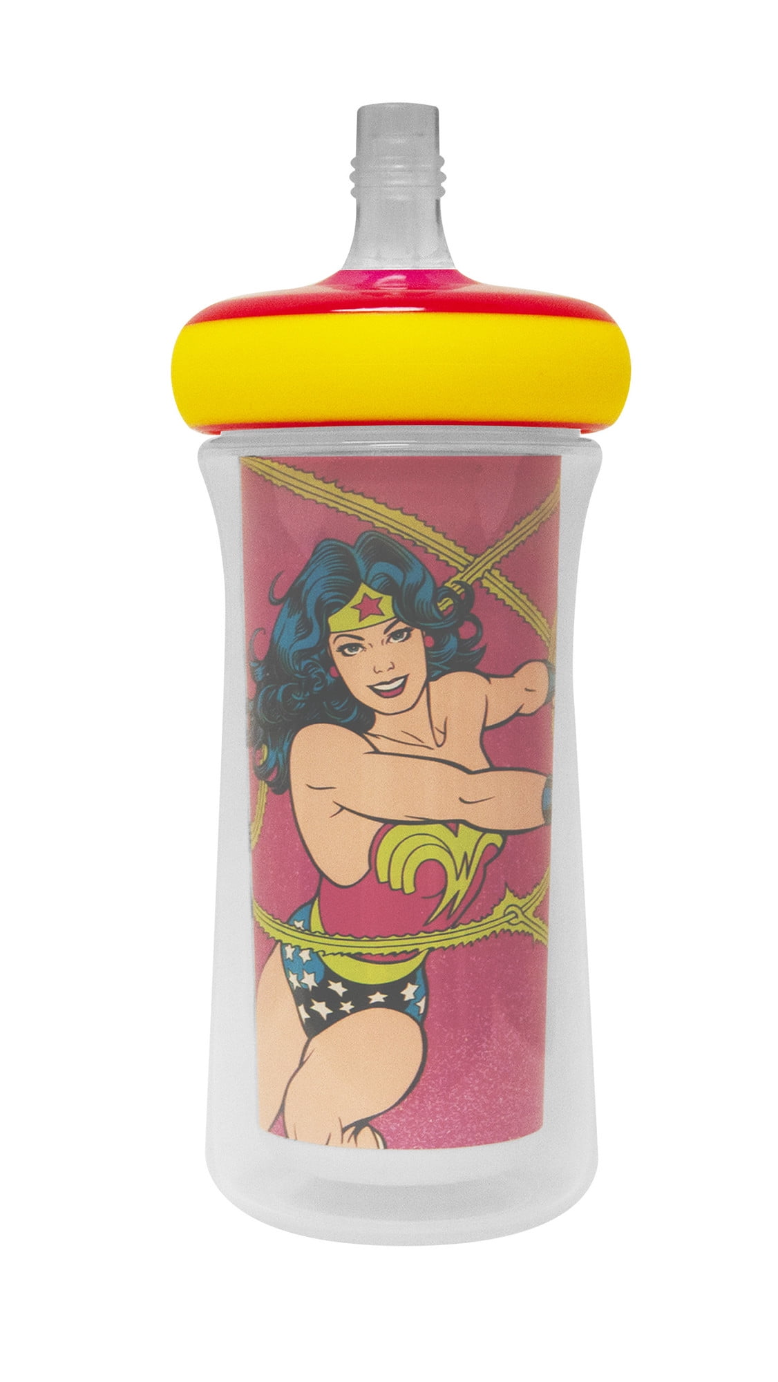 Photo 1 of Wonder Woman Sippy Cup. Wonder Woman sippy cup is perfect for toddlers 18 month and older to transition from baby bottles to cups. It has an insulated straw cup. It features popular DC superhero Wonderwoman.