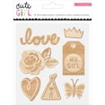 thumbnail image 2 of american crafts crate paper cute girl wood embellishents 7 piece, 2 of 2