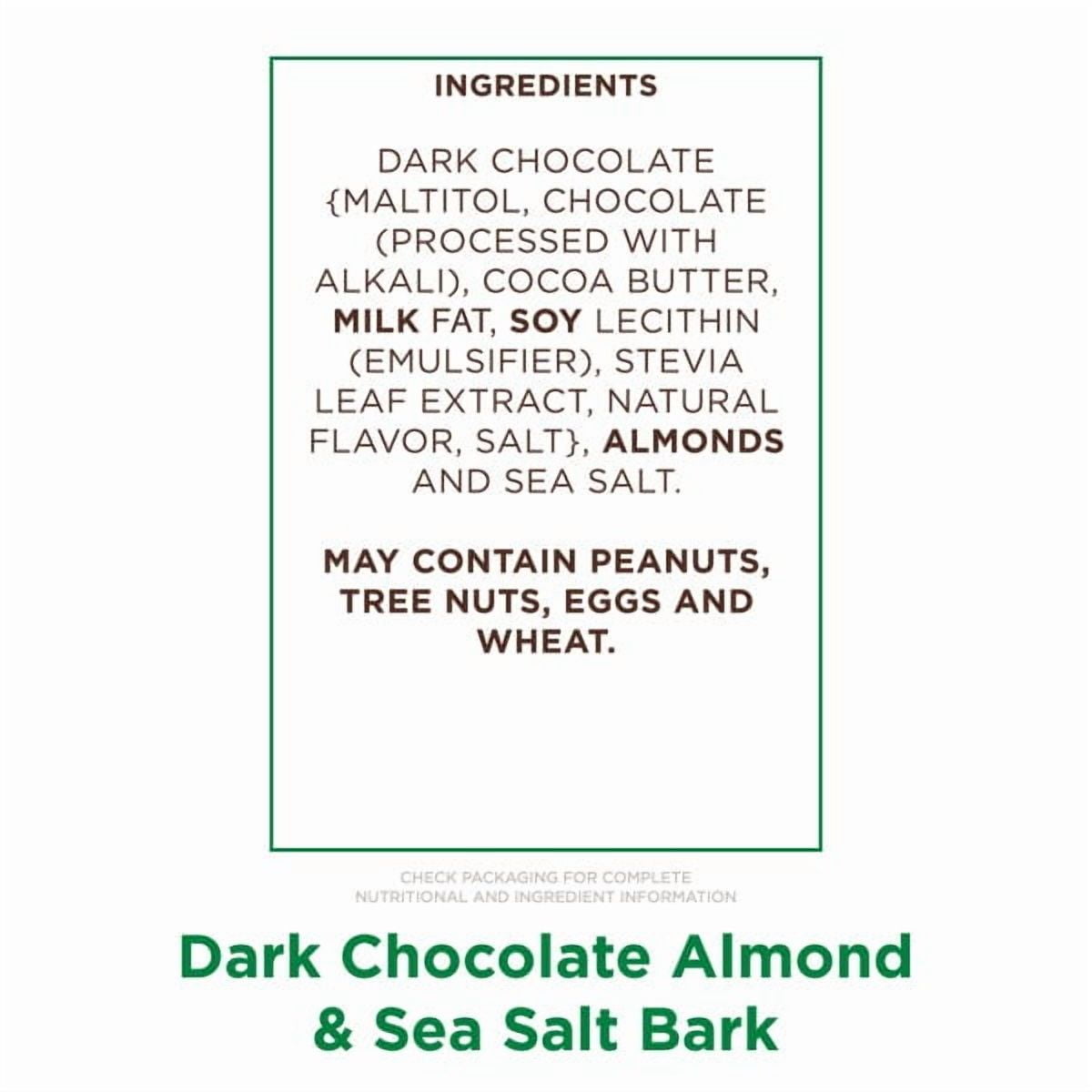 RUSSELL STOVER Sugar Free Dark Chocolate Almond & Sea Salt Bark, 7.5 oz bag (≈ 24 pieces)