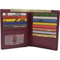 thumbnail image 2 of Extra Capicity RFID Blocking Bifold Hipster Credit Card Wallet Premium Leather CN Burgundy, 2 of 9