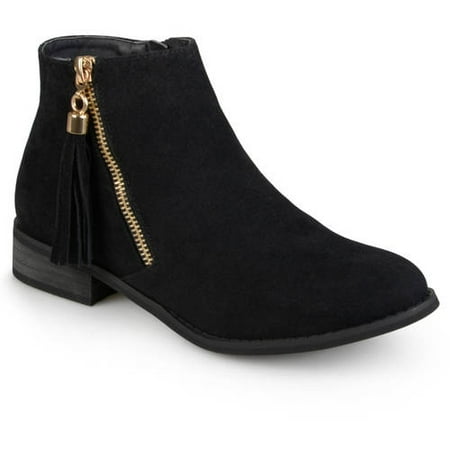 Brinley Co. Womens Side Zip Faux Suede Ankle Boots