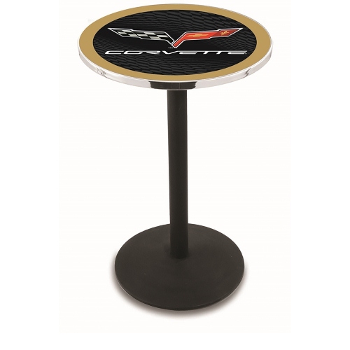 Holland Bar Stool 36-Inch Corvette Black/Gold/Black Pub Table - L214 - image 1 of 7