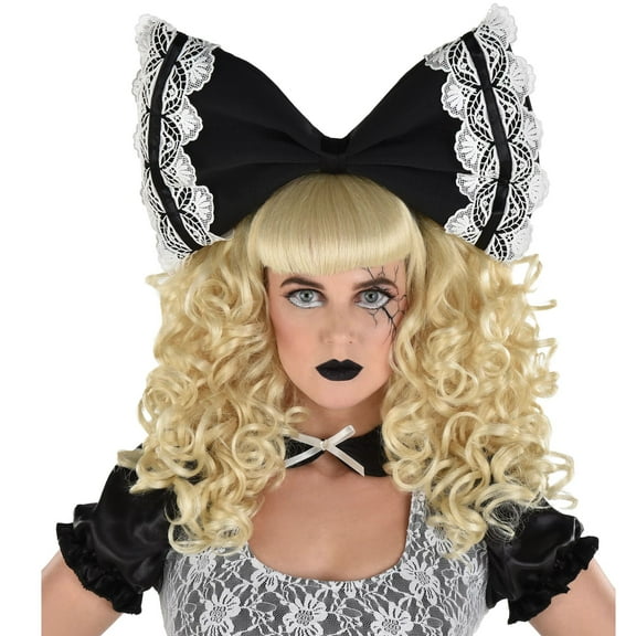 Dark Creepy Doll Bow Headband Suit Yourself Adult Costume Accessory