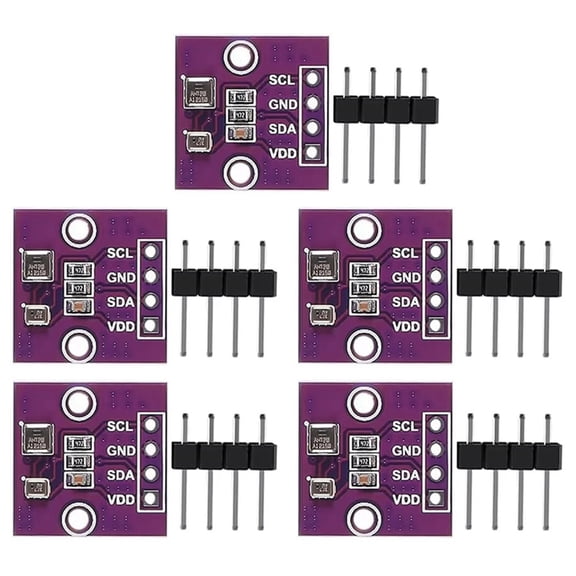 AHT20 BMP280 Temperature Humidity Air Pressure Module Digital Temperature Humidity Air Pressure Sensor 5Set,5 x Module 5 x pin,Purple