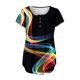 thumbnail image 2 of Gibobby Playera de Verano para Mujer Mujer Casual manga corta botón cuello en V suelta camiseta Top(Negro,XL), 2 of 5