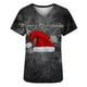 thumbnail image 5 of Fiudx Camisetas para Mujer Blusa Navideña de Manga Corta con Cuello En V y Bolsillos Estampados para Mujer, 5 of 5