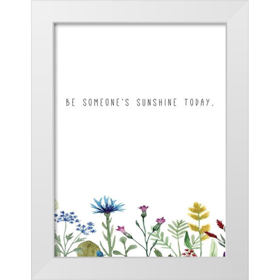 JMB Designs 11x14 White Modern Wood Framed Museum Art Print Titled - Be Someones Sunshine