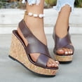 thumbnail image 3 of SACFOF Women's Platform Heels Open Toe Slip on Heels for Women High Chunky Block Wedges Sandals Dressy Pumps Shoes, 3 of 6