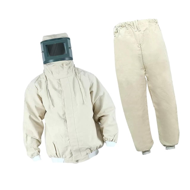 Traje para Chorro de Arena Traje para Pintar con para Trabajar Lijado Soldador Corte Chorro de Arena Beige