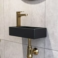 thumbnail image 3 of Liberty Ceramic Rectangular Handmade Wall Mounted Vessel Bathroom Sink in Black, 3 of 4